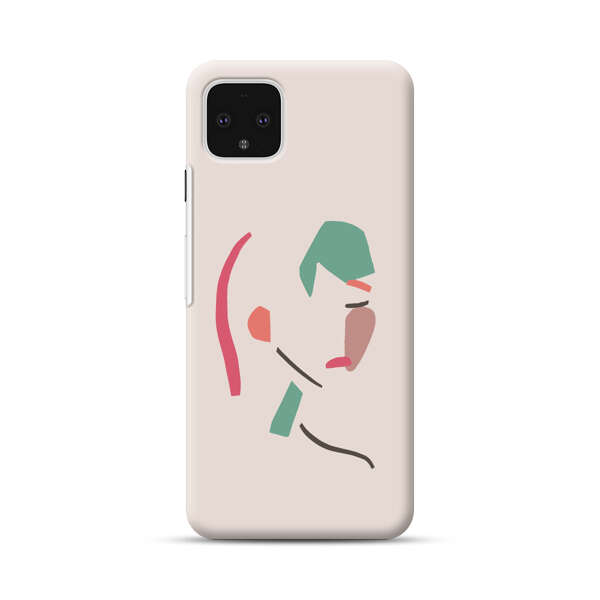 Minimalist Abstract Line Art Woman Face Google Pixel 4 XL Hard Case