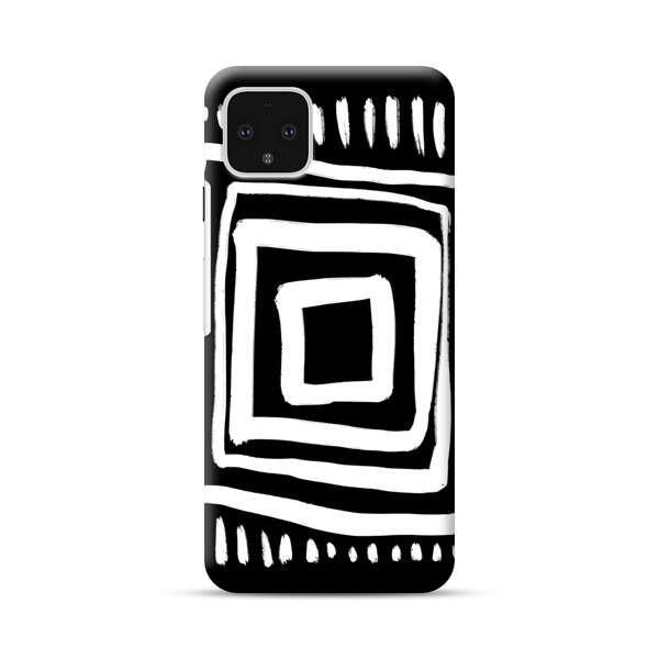 Minimalist Geometric Black and White Design Google Pixel 4 XL Hard Case
