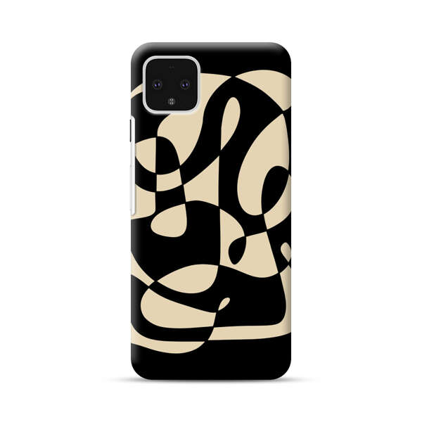 Modern Abstract Beige and Black Geometry Google Pixel 4 XL Hard Case