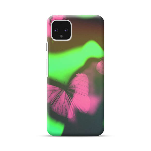 Pink Butterflies Green Background Google Pixel 4 XL Hard Case