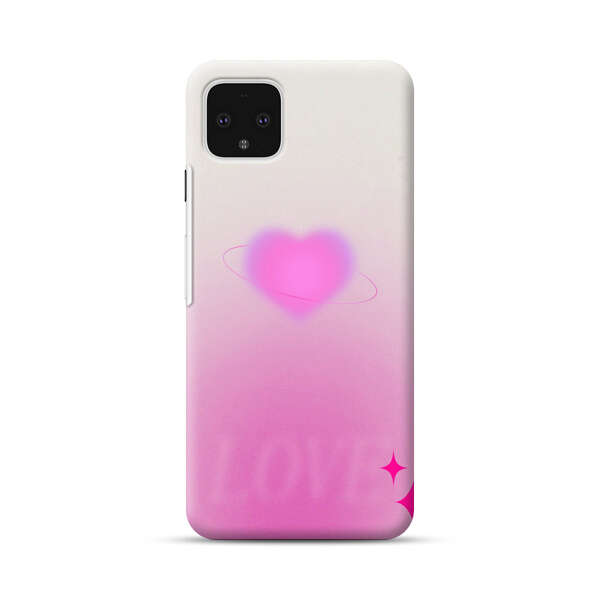 Pink Glowing Heart Love Sparkle Google Pixel 4 XL Hard Case