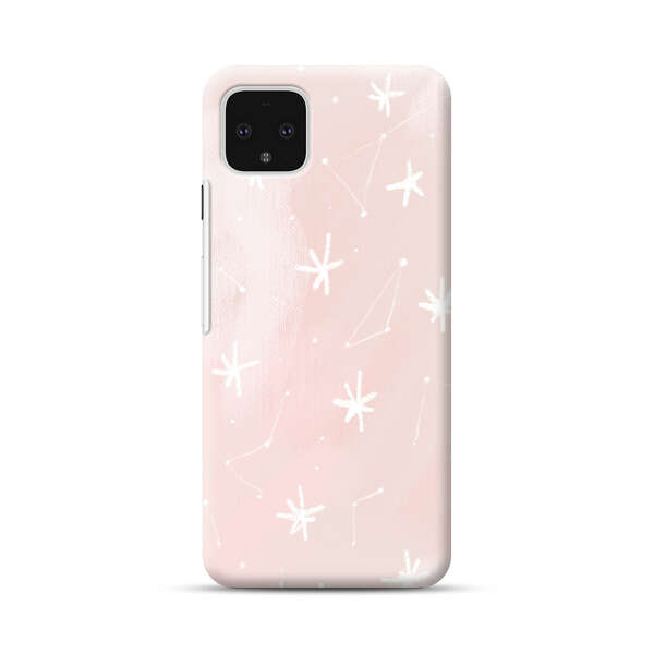 Pink Stars and Constellation Pattern Google Pixel 4 XL Hard Case