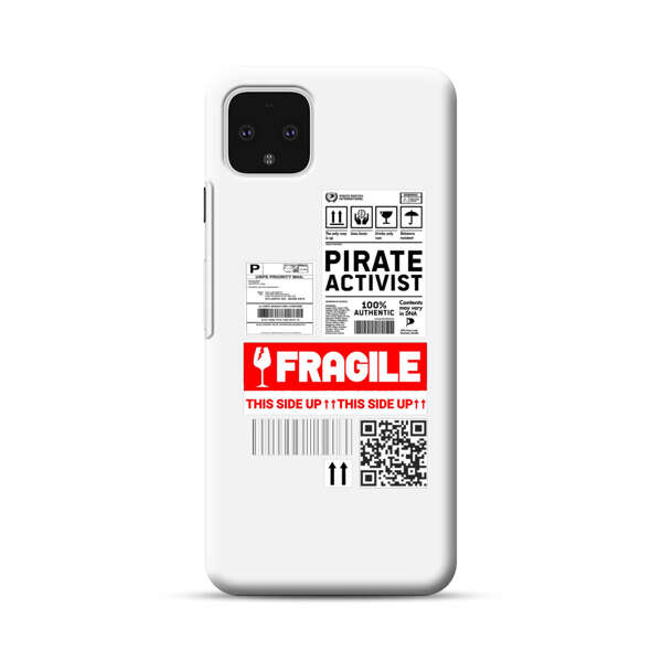 Pirate Activist Fragile Shipping Label Google Pixel 4 XL Hard Case