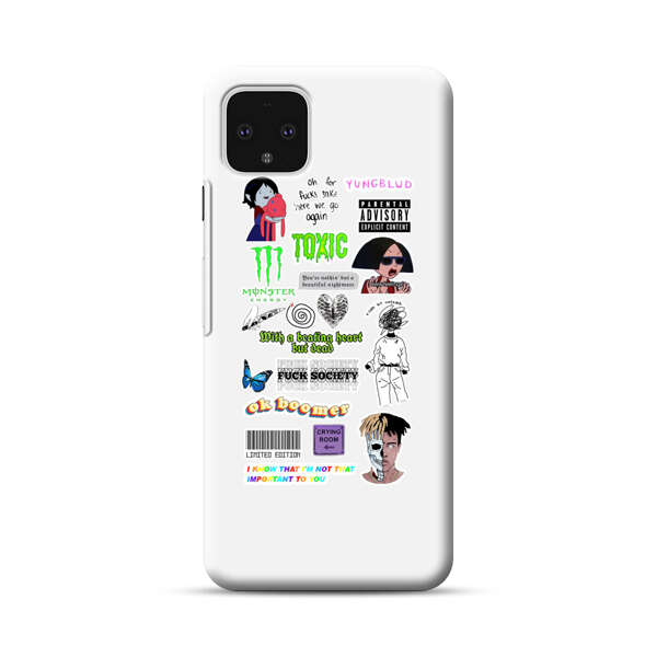 Sticker Collage Edgy Expressive Pop Culture Google Pixel 4 XL Hard Case