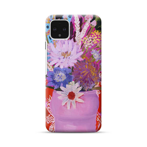 Vibrant Floral Bouquet in Pink Vase Google Pixel 4 XL Hard Case