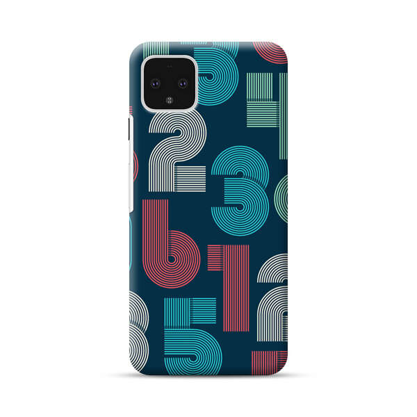 Vibrant Seamless Pattern of Colorful Stylized Numbers Google Pixel 4 XL Hard Case