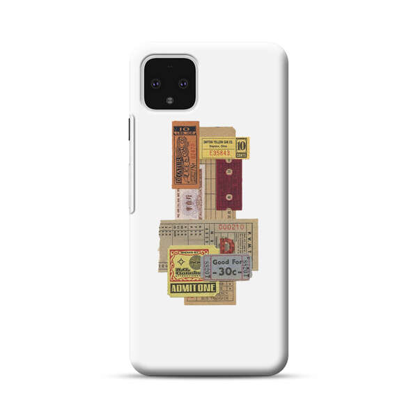 Vintage Admission and Raffle Tickets Collage Google Pixel 4 XL Hard Case