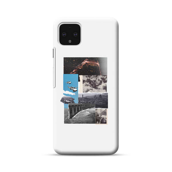 Vintage Collage with Aviation, Bridge, and Cityscape Google Pixel 4 XL Hard Case