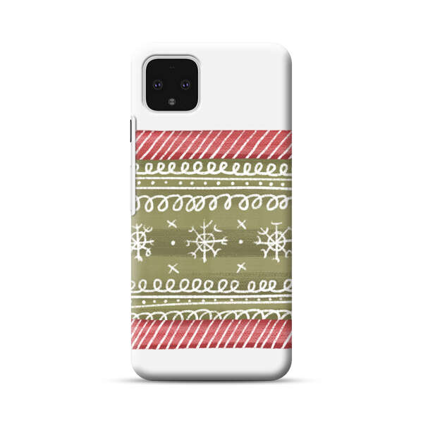 Winter Pattern with Snowflakes and Red Stripes Google Pixel 4 XL Hard Case