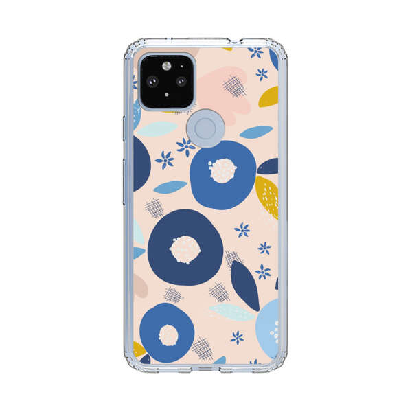 Abstract Floral Pattern with Blue, Pink and Mustard Flowers Google Pixel 4a 5G Case