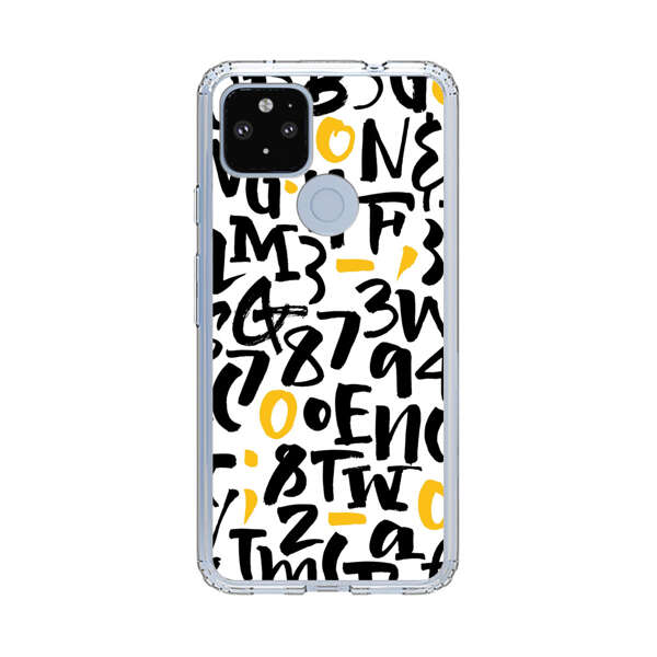 Abstract Typography Letter Number Pattern Google Pixel 4a 5G Case