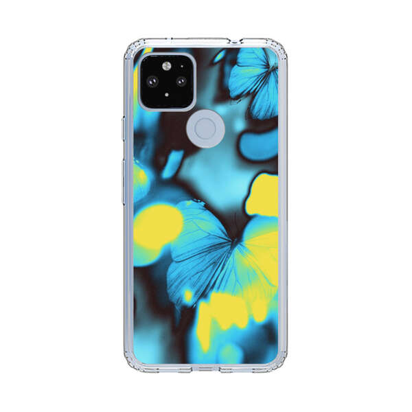 Blue Butterflies Glowing Abstract Background Google Pixel 4a 5G Case