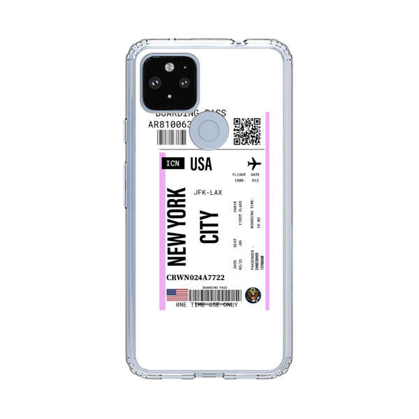 Boarding Pass New York City Flight Ticket Google Pixel 4a 5G Case