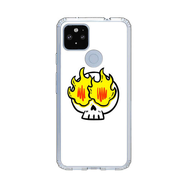 Cartoon Skull with Flames Google Pixel 4a 5G Case