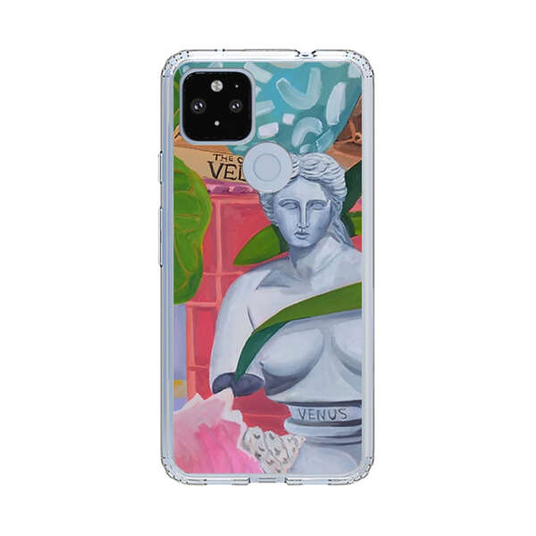 Classical Venus Bust with Green Leaves and Vibrant Vases Google Pixel 4a 5G Case