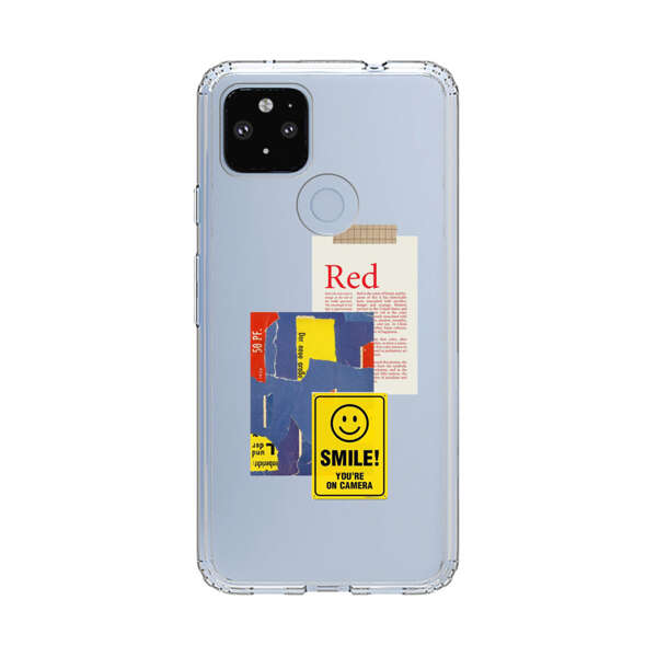 Collage Torn Paper Smiley Face Yellow Sign Google Pixel 4a 5G Case