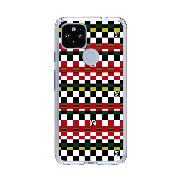 Colorful Checkerboard Stripes Pattern Google Pixel 4a 5G Case