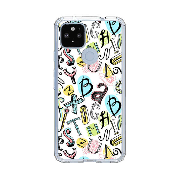 Colorful Scattered Alphabet Letters Pattern Google Pixel 4a 5G Case