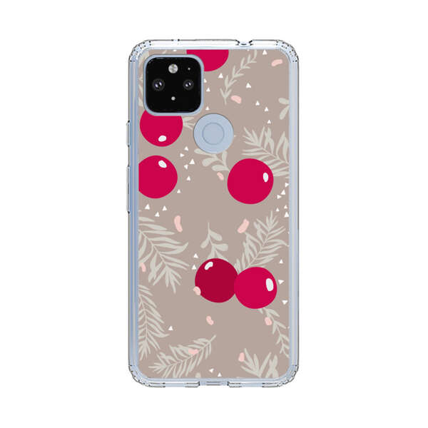 Cranberries and pine branches holiday pattern Google Pixel 4a 5G Case