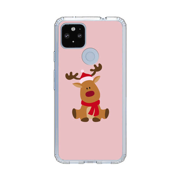Cute Reindeer with Santa Hat and Red Scarf Google Pixel 4a 5G Case