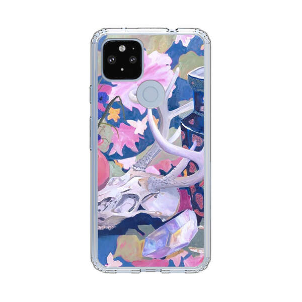 Floral Ornate Vases with Antlers Skull and Crystal Google Pixel 4a 5G Case
