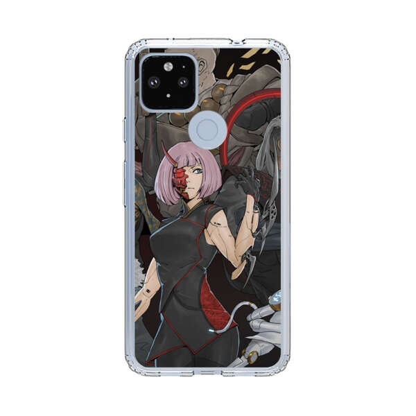 Futuristic Cyberpunk Warriors and Robotic Cat in Dynamic Pose Google Pixel 4a 5G Case