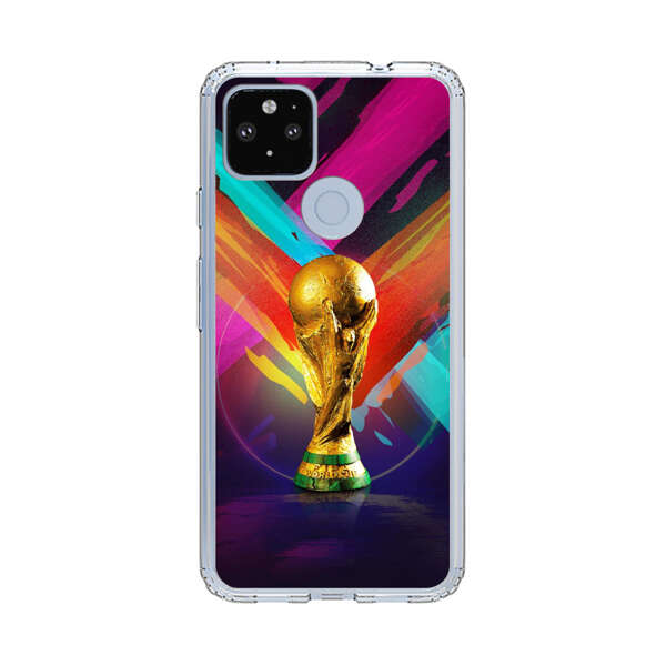 Golden Soccer Trophy with Colorful Abstract Background Google Pixel 4a 5G Case