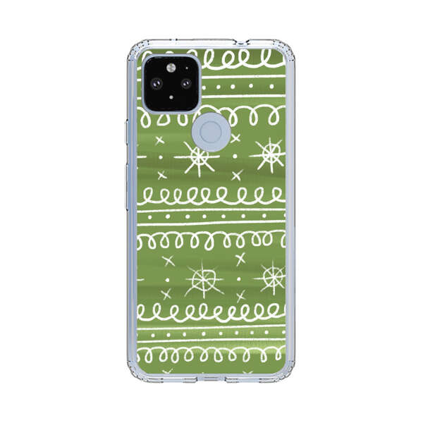 Green White Stars Loop Pattern Google Pixel 4a 5G Case