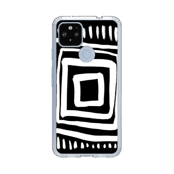 Minimalist Geometric Black and White Design Google Pixel 4a 5G Case
