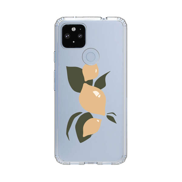 Minimalistic Beige Lemons with Green Leaves Google Pixel 4a 5G Case