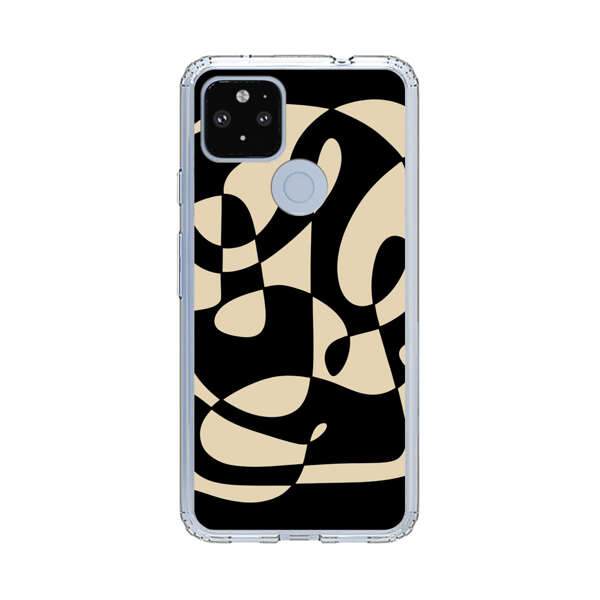 Modern Abstract Beige and Black Geometry Google Pixel 4a 5G Case