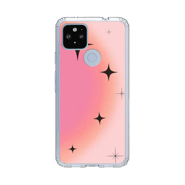 Pink Peach Gradient with Black Stars Google Pixel 4a 5G Case