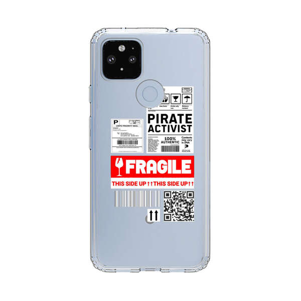 Pirate Activist Fragile Shipping Label Google Pixel 4a 5G Case