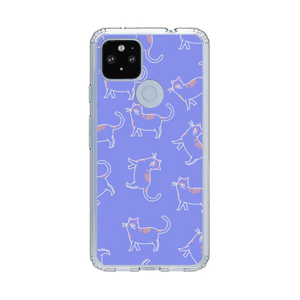 Playful Cartoon Cats on Purple Background Google Pixel 4a 5G Case