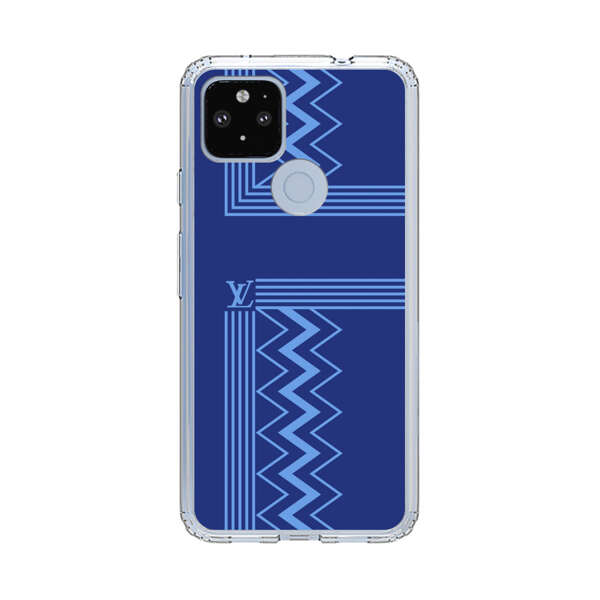 Stylish Geometric Zigzag Pattern in Blue Google Pixel 4a 5G Case