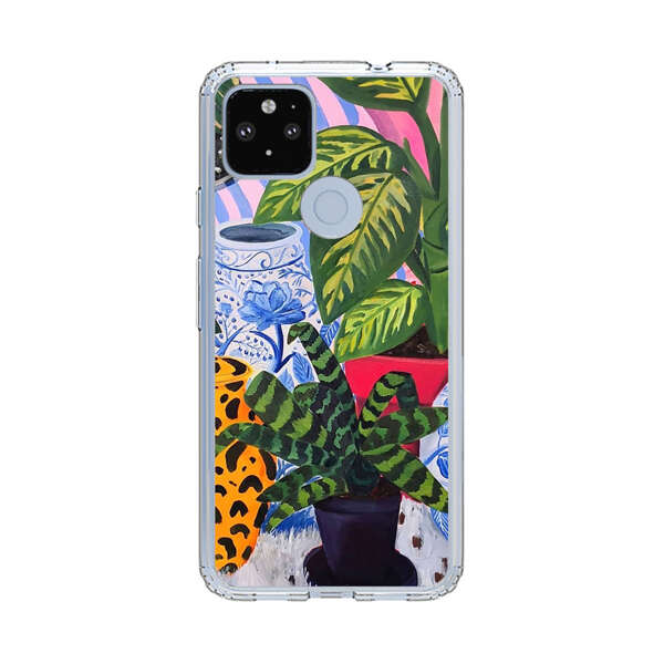 Vibrant Tropical Plants and Decorative Vases Google Pixel 4a 5G Case