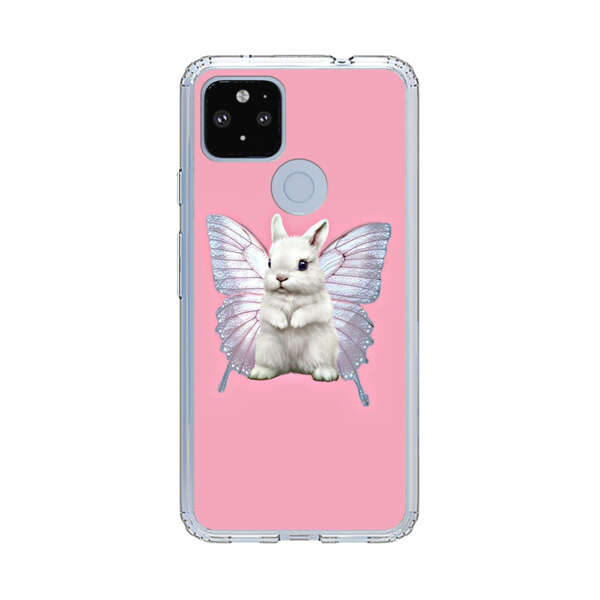 White Bunny with Butterfly Wings Google Pixel 4a 5G Case