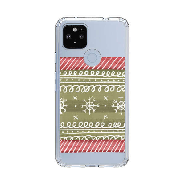Winter Pattern with Snowflakes and Red Stripes Google Pixel 4a 5G Case