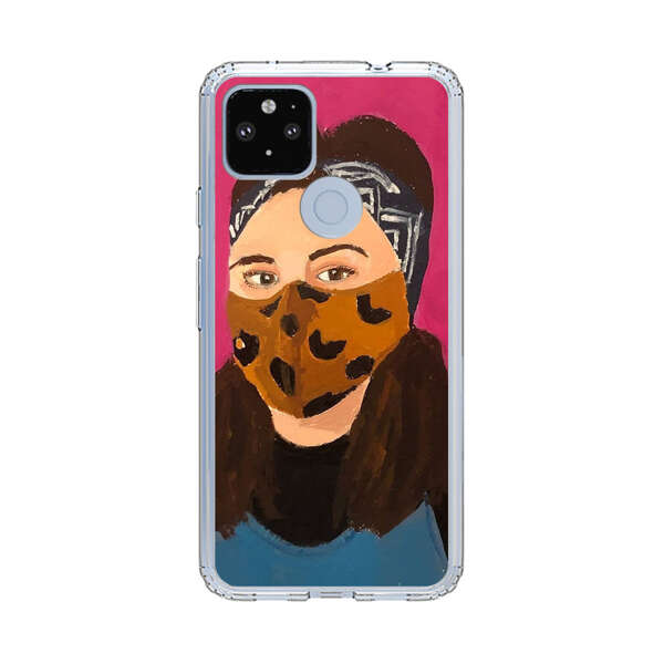 Woman Leopard Print Face Mask Google Pixel 4a 5G Case
