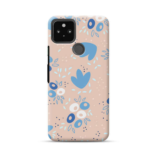 Blue Floral Pattern Google Pixel 4a 5G Hard Case