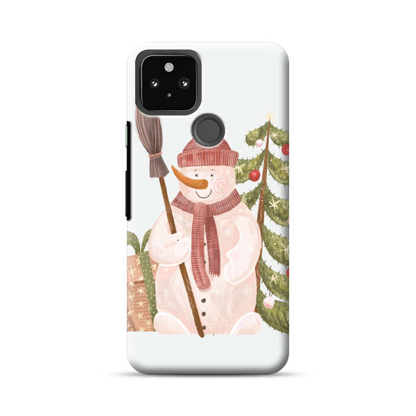 Charming Winter Snowman Illustration Google Pixel 4a 5G Hard Case