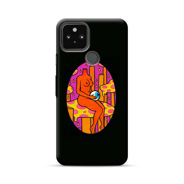 Faceless Nude Figure Holding Sphere Abstract Art Google Pixel 4a 5G Hard Case