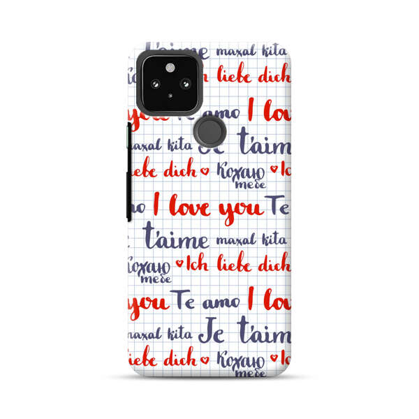 Love Message Multilingual Pattern Google Pixel 4a 5G Hard Case