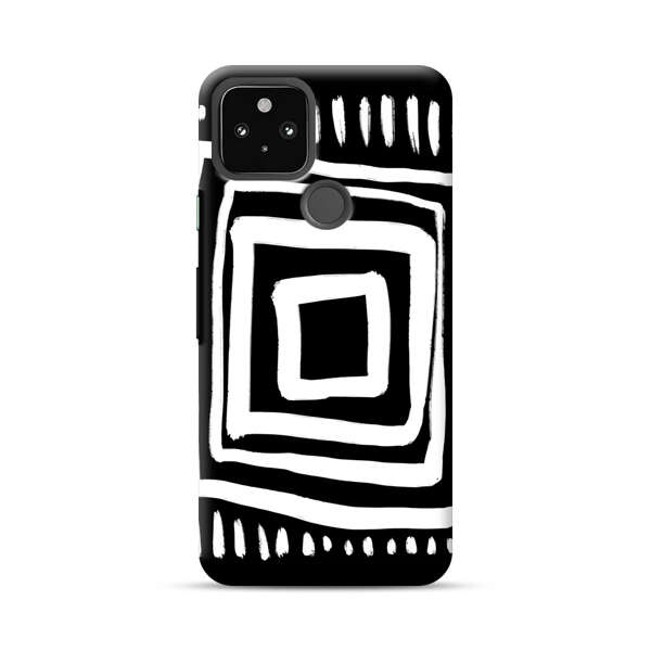 Minimalist Geometric Black and White Design Google Pixel 4a 5G Hard Case