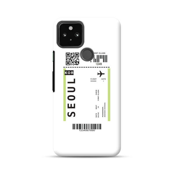 Minimalist Seoul Boarding Pass Google Pixel 4a 5G Hard Case