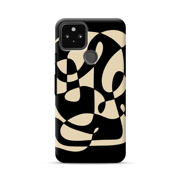 Modern Abstract Beige and Black Geometry Google Pixel 4a 5G Hard Case