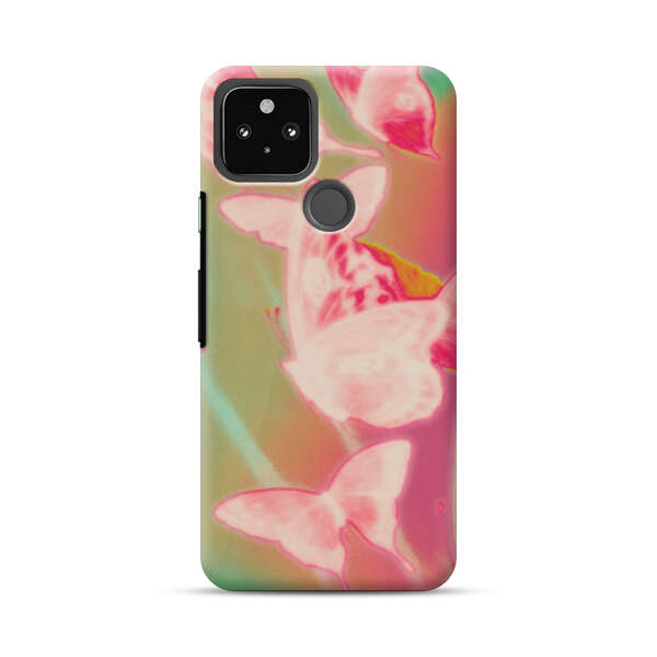 Pink Butterflies Dreamy Colorful Background Google Pixel 4a 5G Hard Case