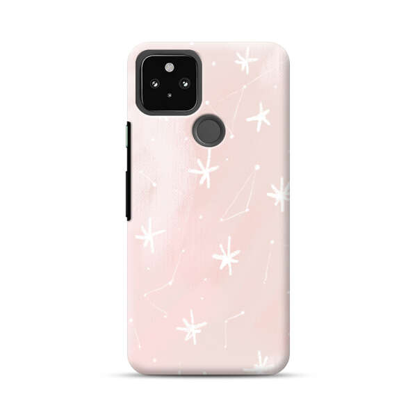 Pink Stars and Constellation Pattern Google Pixel 4a 5G Hard Case