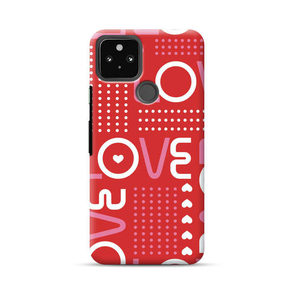 Red Love Typography Pattern Google Pixel 4a 5G Hard Case