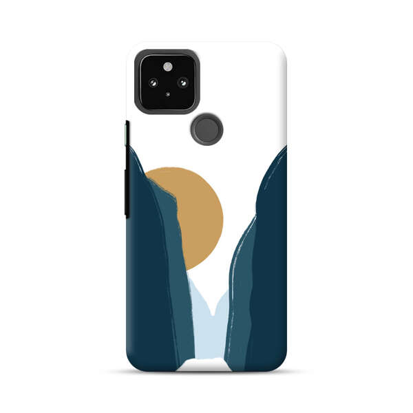 Sunset Between Dark Cliffs Google Pixel 4a 5G Hard Case